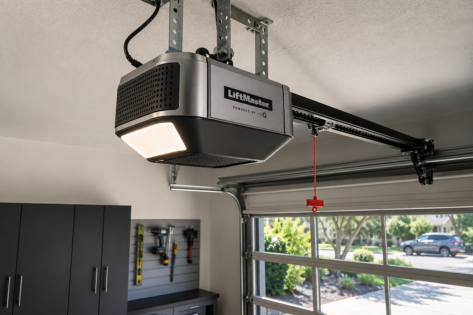 Battery backup smart garage door opener for PSPS power outages in Napa, Napa County